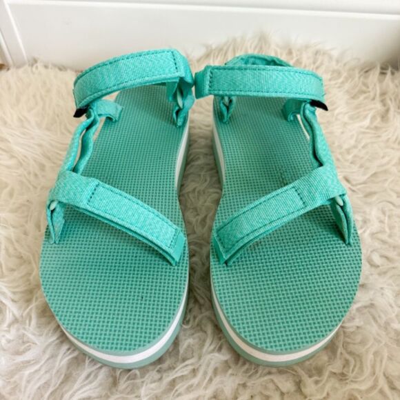 TEVA Flatform Universal Sandal - Teal / White | Size 10 - Picture 2 of 8